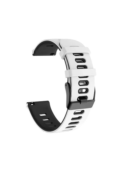 Choice 22mm White Black Sports Silicone Watch Strap For Garmin Venu 3/Forerunner 265 255 Music /Vivoactive