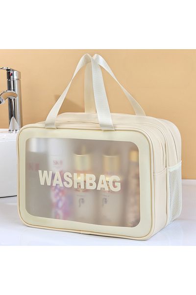 Choice 26X15X15CM beige Wet-dry separation makeup bag portable toiletry bag travel essentials large capacit