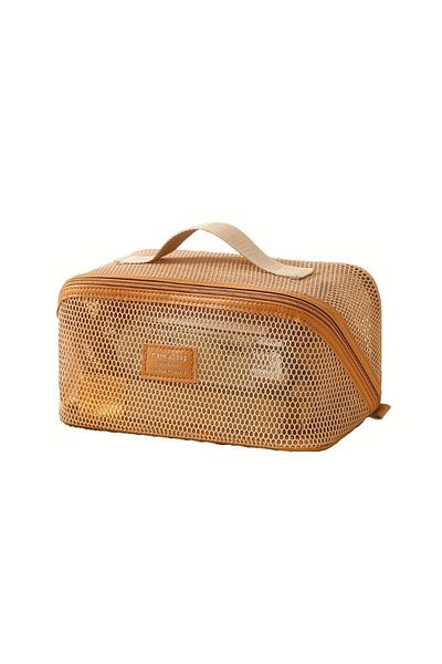 Choice Brown Makeup Organizer Female Toiletry Kit Bag Make Up Case Storage Pouch Luxury Lady Box, Cosmetic