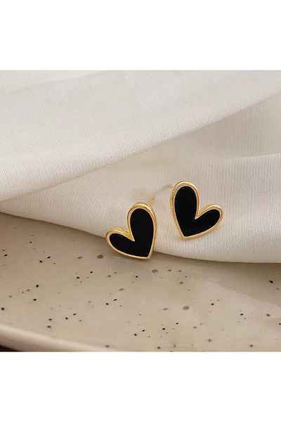 Choice Black IFYOUOO Vintage Small Heart Earrings for Women Fashion Jewelry Gift Delicate Girly sweet Earri