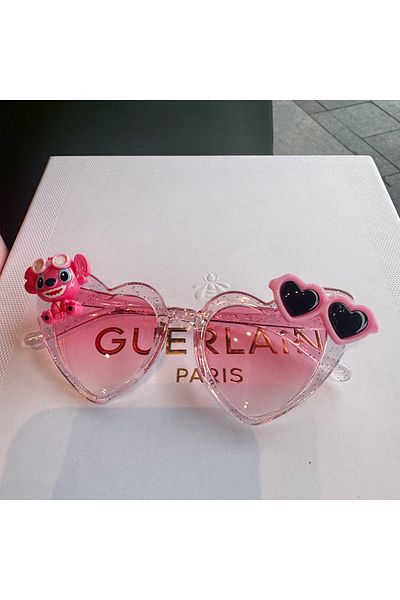 Miniso Pink Disney Stitch Heart Sunglasses - Cute Cartoon Heart-Shaped Shades for BOY Girls, Kawaii Beach S