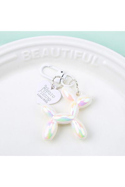 Choice White IFYOUOO Cute Y2K Acrylic Cartoon Balloon Dog Keychains for Women Bag Pendant Car Key Chains Je
