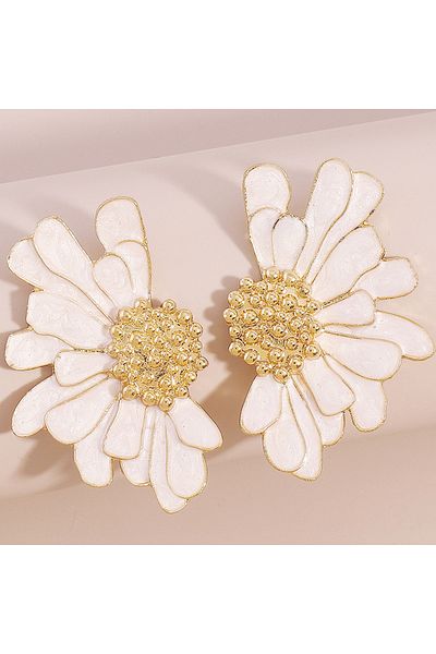 Choice ZT7331-white 2PC Women's Fashion Flower Earrings Jewelry Accessories Suitable for Date, Party, Festi