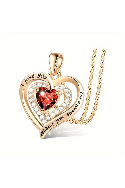 Choice Only Necklace Luxury Red Zircon Pendant Necklaces With Rose Flower Gift Box For Girlfriend Women I L