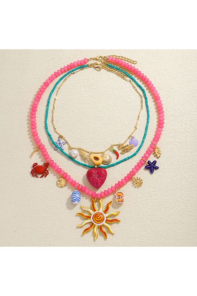 Choice Style 1 ZAA Fashion Pack Of Charm And Bead Necklaces Women Summer Holiday Candy Color Rice Beads Ena