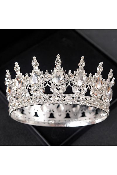Choice Silver Baroque Crystal Tiaras And Crowns Rhinestone Prom Diadem Headband Crown Bridal Wedding Hair A
