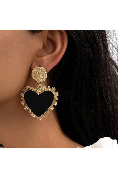 Choice sku1 Women Red Heart Shape Resin Board Drop Earrings Turquoise Stone Pearl Bowknot Drop Earring Epox
