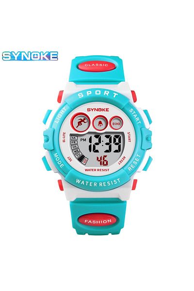 Choice Blue and white SYNOKE Student Sport Watches For Kids Colorful Electronic Watches Waterproof Clock Ch
