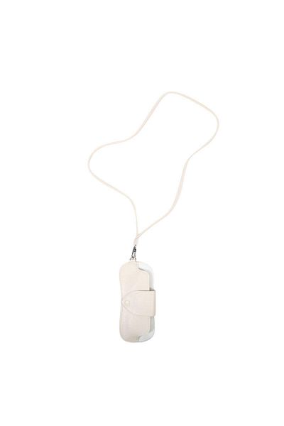 Choice Beige White PU Leather Glasses Bag Sunglasses Case Portable Myopia Frame Protector Pouch Hanging Nec