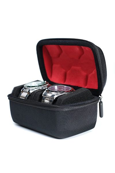 Choice 2 slots 2/3/5 Slots Watch Travel Case,Hard Watch Roll, Travel Watch Organizer Case with Form-Fitting