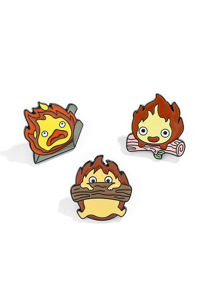 Choice XZ5251 3 Pcs Cartoon Character Series Brooch Cute Flame Enamel Pin Metal Paint Badge Clothing Backp