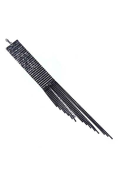 Choice1 Black Gun Plated Fashion Long Tassel Rhinestone Bracelet Hand Jewelry for Women Bridal Crystal State