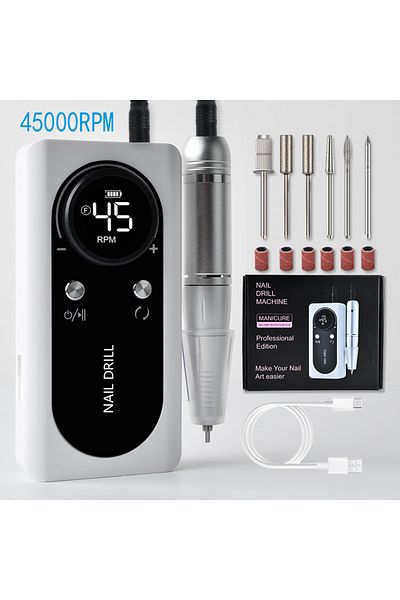 Choice ZYD49-V2 45000 RPM Rechargeable Electric Nail Drill Machine Nail Mill Cutter Sets With Nail Drill Bi