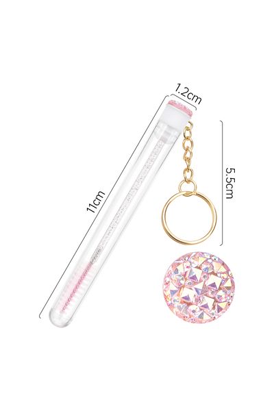 Choice1 pink 10Pcs Crystal Eyelash Wands Brushes Lash Stick Supplies Makeup Brush Portability Mascara Applic