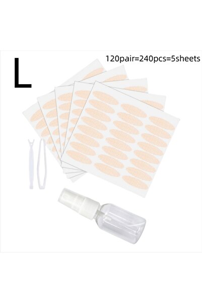 choice2 240 قطعة من ملصقات الجفون، شفافة، بيج، شرائط جفون رقيقة للغاية مع ملقط، لون لاك يدوم طويلاً