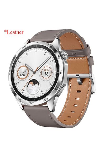 CAOWTAN 22mm Universal Grey 22mm 20mm Premium Leather Strap For HUAWEI WATCH GT 5 46mm 5Pro GT 3 GT2 Pro 46m