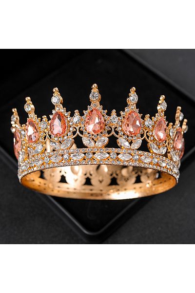 Choice Champagne Baroque Crystal Tiaras And Crowns Rhinestone Prom Diadem Headband Crown Bridal Wedding Hai