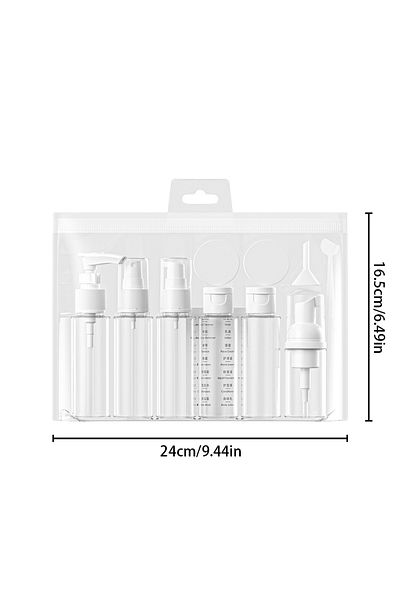 Choice 50ml WHITE 11pcs/Set Travel Botttle Set 60ml Refillable Bottle Soft Plastic Lotion Shampoo Container