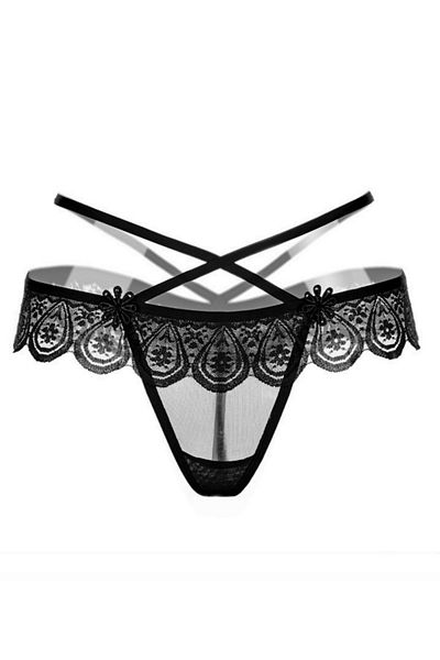 OEM Sexy thong panties for women, cut out, with lace accents, comfortable and breathable, LH2152