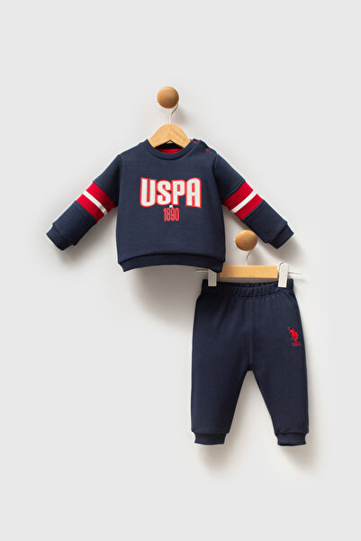 U.S. Polo Assn. مجموعة مرخصة للأطفال الرضع مكونة من قطعتين