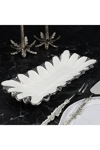 ROY KING FLORA SILVER DİKDÖRTGEN DERİN SUNUM TABAK 45*16*6 CM