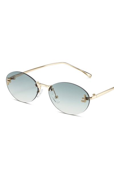 Choice Silver C6 Personalized letter F sunglasses with diamonds, metal frame sunglasses, men's and women's