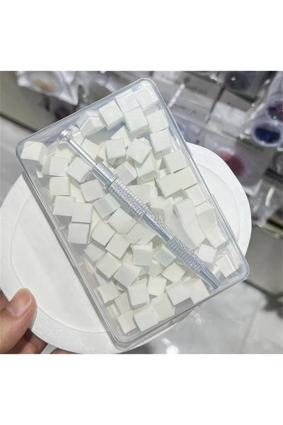 Choice1 white 1set 100pcs Nail care gradual pat cotton with clip sponge powder puff dizzy dye nail art gel p
