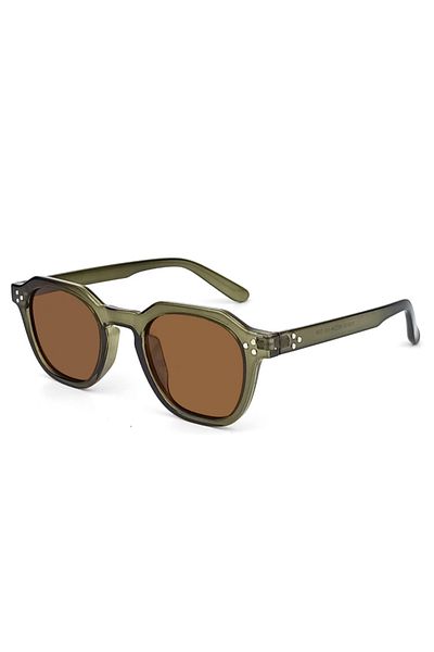 Choice other oliver green brown HBK Retro Polarized SunGlasses Mens TR90 Square Polygon Vintage Sun Glasses