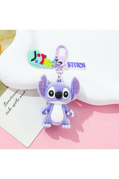 Potdemiel KC4524 Disney Cute Plush Stitch Shaped Keychain, Car Keychain, Cute and Fun Bag Decoration Pendant,