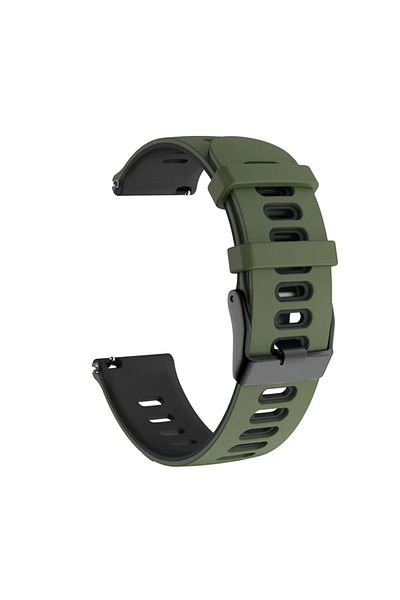 Choice 22mm Army green black Sports Silicone Watch Strap For Garmin Venu 3/Forerunner 265 255 Music /Vivoac