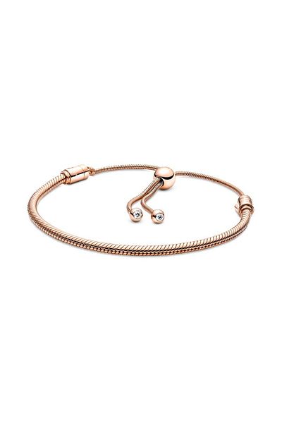 Miniso WHITE 16-21CM QWS05 Disney Snake Chain Slider Bracelet For Women Fit Original Jewelry Diy Pendant Ch