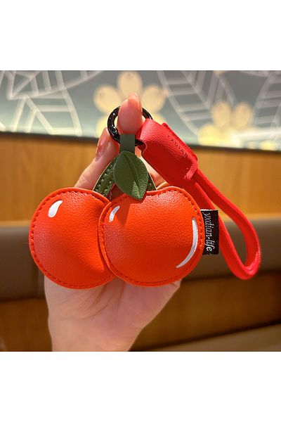 Choice 8 cm Red Cartoon Cute Fruit Keychain Leather Pendant Accessory
