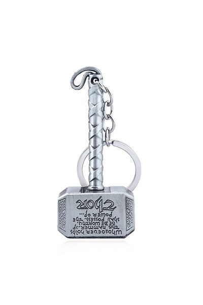 Choice C Thor Hammer Metal Keychain Movie Key Ring Cosplay Prop Key Holder For Fans Bag Ornament Car Penda.