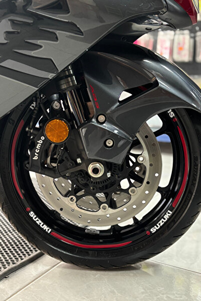 Banxtre Red-Black Original Wheel Strip Sticker Set (32 Pieces) for Suzuki Ass...