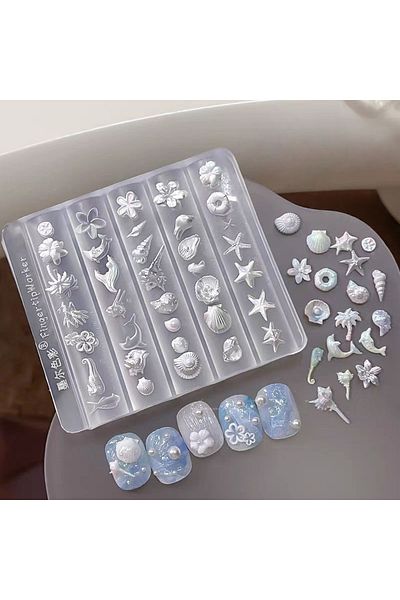 Choice AM-32 1 piece of ocean style nail art mold, summer shell, conch, starfish nail art decoration DIY na