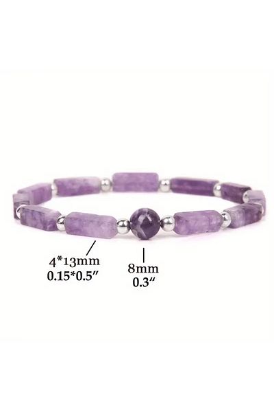 Choice purple 8mm ASL70494 Chic Purple Glass Stone Bead Strand Bracelet Elegant Energy Bracelet For Casual