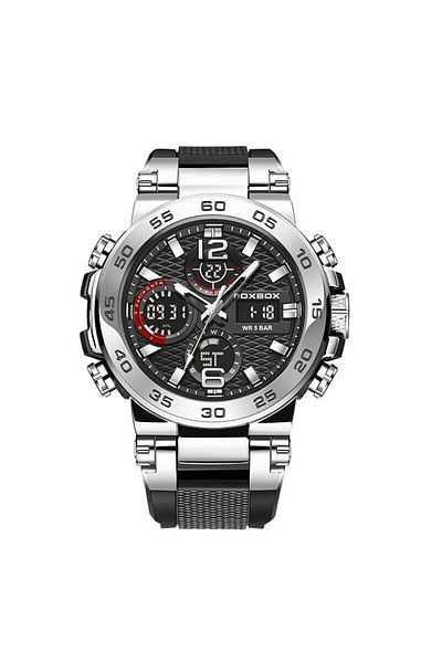 Choice silver black FOXBOX Business Watch Men Fashion Diver Watch Men Top Brand Luxury Sport Waterproof Mil