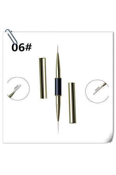 Choice G-B243-6 Dual End Nail Art Stripes Lines Liner DIY Painting Brush Liquid Powder Acrylic UV GEL Exten