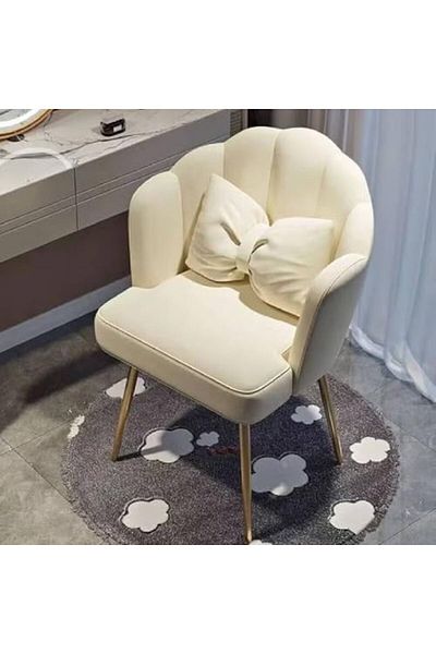 Türkiye Round Flower Petal Shaped Cushion Chair With Golden Legs