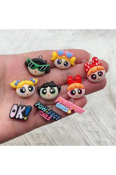 Choice 1 10Pcs Resin Cute Cartoon animal Charm Fashion Pendant For Earrings Keychain Bracelet Necklace DIY.