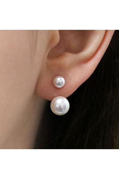 Choice E3210 Huitan Double Imitation Pearl Earrings for Women Creative Design Fashion Versatile Female Earr