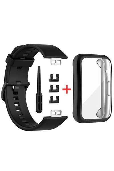 Choice 14 black TPU Case+Silicone Band For Huawei Watch FIT Strap Smartwatch wrist Sport bracelet Smart wat