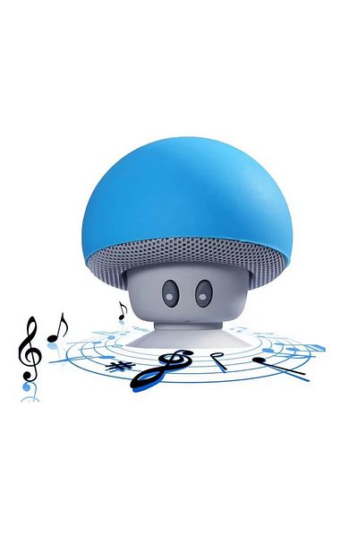 MOAWAVE Boxă Bluetooth mini portabilă în formă de ciupercă cu ventuză, dimensiuni 55x55mm, culoare Albastru