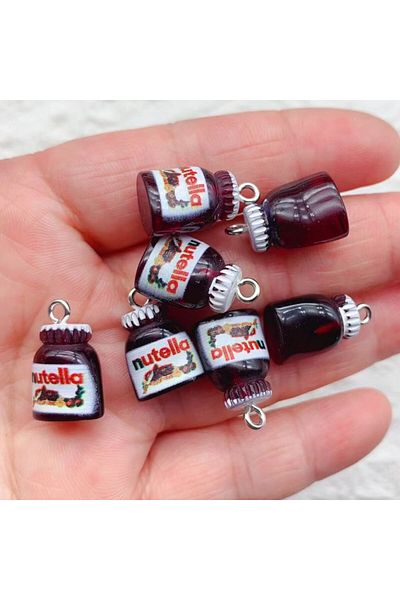 Choice 1 10Pcs Cartoon 3D Bread Jam Resin Charms for Necklace Earrings Keychain Making Jewelry Cute Bottle.