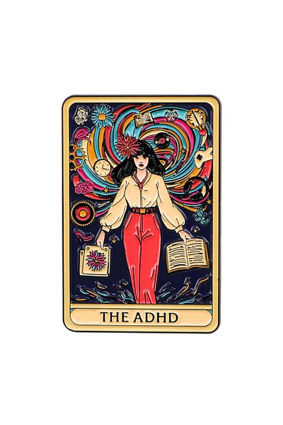 Choice 1 ADHD Mental Health Awareness Enamel Pin Art Paint Brooch Lapel Pins Badge on Backpack Clothing Ac.