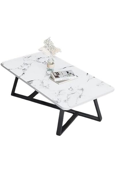 Türkiye White Marble Stone Top Sleek Design Coffee Table For Modern Living Room Sofa Table 120 CM