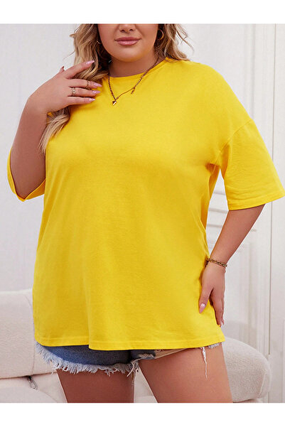 Lider Leather Women's Large Size Owersize Intermediate Size Tshirt