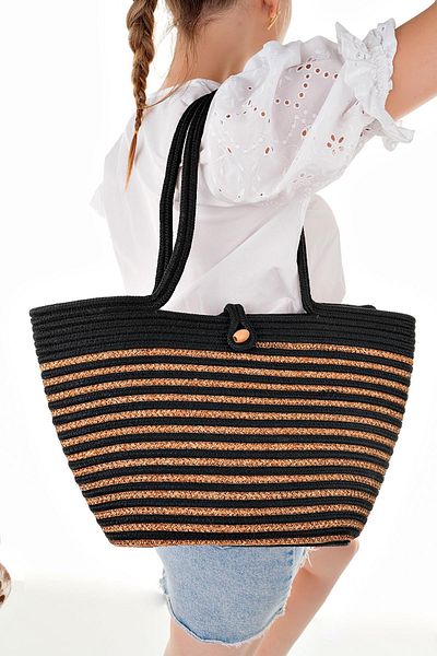 Aymood Women's Straw Bag Hand Braided Jute Straw Shoulder Beach Bag