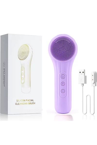 Choice Purple Sonic Waterproof Facial Cleansing Brush for Men & Women Rechargeable Exfoliating Electric Fac