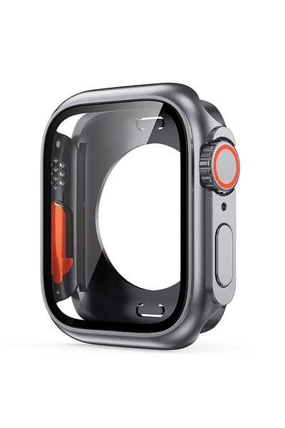 Choice 44mm Black Screen Protector Cover for Apple Watch 44mm 45mm 40mm 41mm Hard PC Front Rear Bumper Case